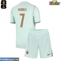 Frankreich Ousmane Dembele #7 Auswärts Trikotsatz Kinder WM 2026 Kurzarm (+ Kurze Hosen)